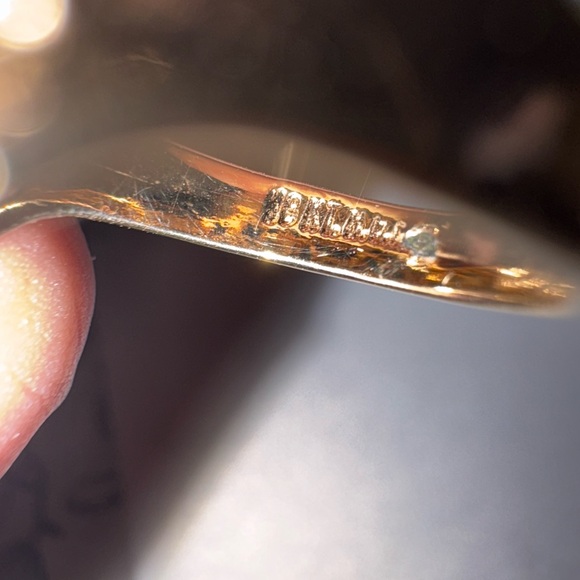 Vintage 18kt Gold Plated HGE Ruby Cluster Cocktail Ring Size 8 - Picture 10 of 10